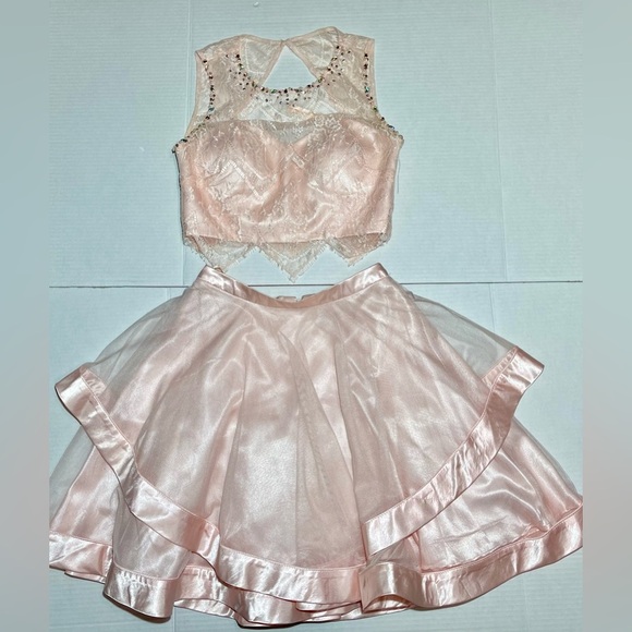 Alex & Sophia Pink 2-Piece Dress Size 1/2 - Picture 2 of 8